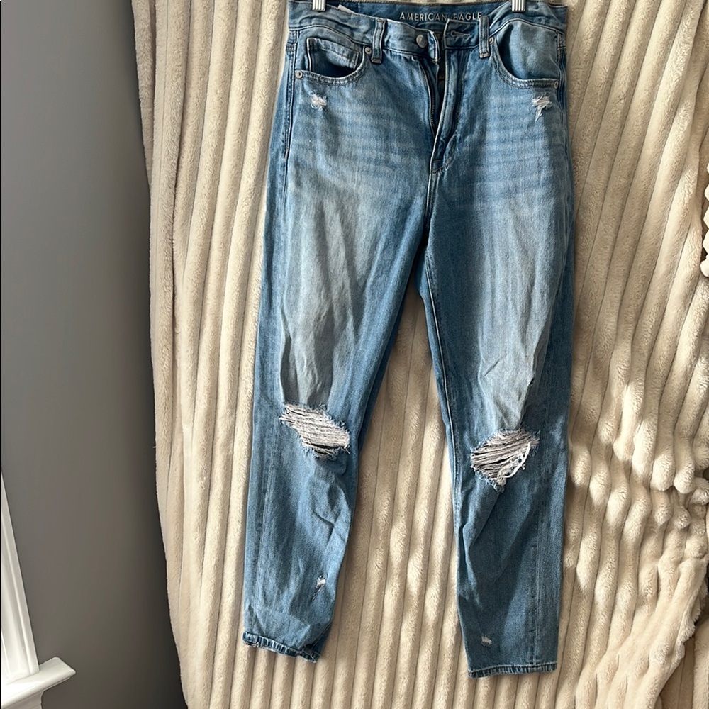 American Eagle Distressed Mom Jeans